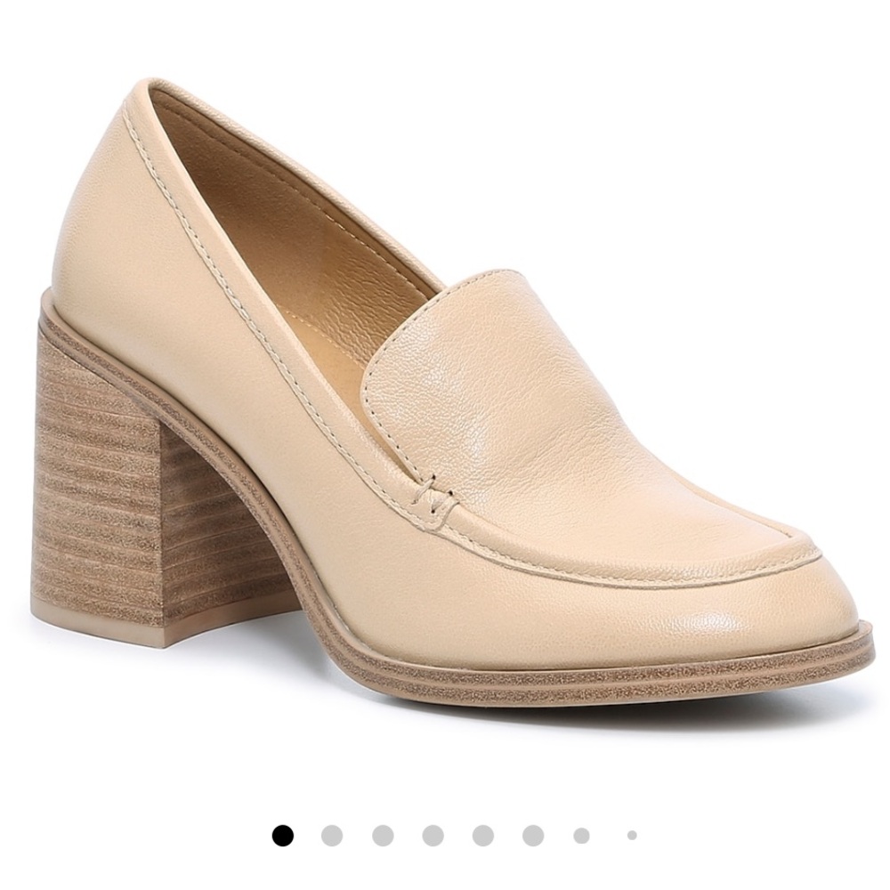 Crown Vintage Caitlun Pump, Size 8M, Loafer, Block Heel, Off White/Nude